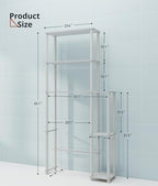 Toilet Storage Rack, 5-Tier Behind Toilet Storage with Side Racks Above Toilet Organizer for Bathroom Balcony Laundry, White - Image 2