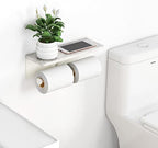 Gypie Double Toilet Paper Holder, Toilet Paper Wall Mount, White Marble - Image 2