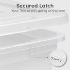 IRIS USA File Box, Plastic File Organizer with Lids for Letter/Legal File, Portable Document Box For Moving, Storage Bin with Durable and Secure Lid, Stackable Nestable BPA-Free, Pearl 35 Qt. 8 Pack - Image 6