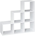 ClosetMaid Cubeicals 3-2-1 Cube Storage Shelf Organizer Bookshelf, 3 Tier, Steps, Corner Unit, Easy Assembly, Wood, White Finish by Unknown