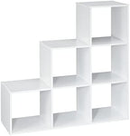ClosetMaid Cubeicals 3-2-1 Cube Storage Shelf Organizer Bookshelf, 3 Tier, Steps, Corner Unit, Easy Assembly, Wood, White Finish by Unknown