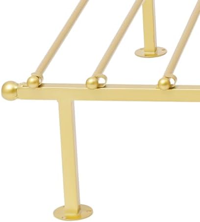 Ribbon Storage Organizer, Wall Mounted Ribbon Organizer, 12-Tier Metal Gift Wrapping Paper Rack, Spool Tie Scarf Hijab Belt Towel Hanger, for Home, Craft Room, Flower Shop, Gold, 31.5in Wide - Image 6