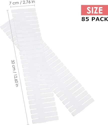 85Pcs Drawer Dividers, Adjustable Drawer Organiser, Cut at Will for Tidying Clutter Clothes, Socks, Makeup, Dresser, Kitchen White - Image 2