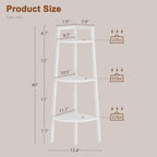 Hoctieon Corner Shelf, 3-Tier 40" Tall Corner Bookshelf, Rustic Ladder Shelf, Industrial Display Stand for Living Room, Kitchen, Home Office, Balcony, Small Space, Metal Frame, White - Image 2