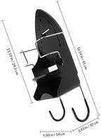 Black Ironing Board Rack Plastic Organizer Wall Mounted with Hooks - Image 2