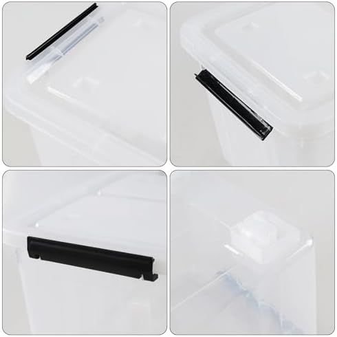 30 Quart Box with Wheel, 4-Pack Clear Plastic Storage Bin with Lids - Image 3