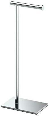 Gatco 1431C Modern Rectangle Base Freestanding Toilet Paper Holder, 21.25" Chrome with Weighted Base by Gatco