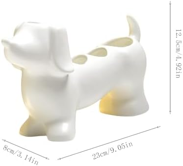 Creative Dachshund Toothbrush Holder, Cute Dachshund-Shaped Toothbrush Holders, Ceramic Bathroom Countertop Accessories, Personalized Decoration, for Bathroom Home(White) - Image 2