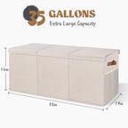 Extra Large Toy Box with Lids, Collapsible Storage Bin, 38"x16"x14",Beige - Image 2