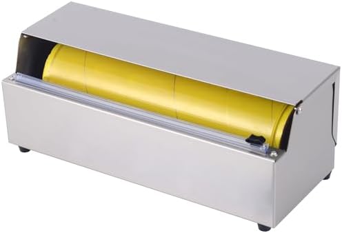 12 Inch Plastic Wrap Dispenser with Cutter - Drop-in Stainless Steel Foil Organizer Fits 12 Inch Rolls, Space-Saving Cling Film Holder for Home Kitchen and Small Bakery - Image 2