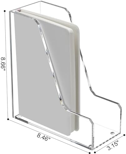 SANRUI 2 Pack Acrylic Magazine File Holder, Clear Vertical Desk Organizer - Image 2