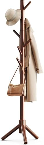 Pipishell Solid Wooden Coat Rack Freestanding with 8 Hooks, Brown by Pipishell