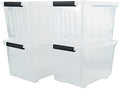 4-pack 50 Quarts Large Clear Plastic Storage Boxes with Wheels by EudokkyNA
