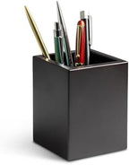 Executive Gift Shoppe | Cherry Finish Wood Personalized Pen and Pencil Cup - Image 3