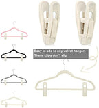 TOFIIGREM Beige Velvet Hanger Clips 60 PCS, Non-Slip Velvet Clip Work Perfectly for Ivory/Beige Velvet Hangers, Pant Skirt Hanger Velvet Clips Fit for Velvet Clothes Hangers - Image 5