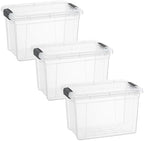 Superio 4.75 Quart Clear Plastic Storage Boxes with Lids, Stackable Organizer Containers, BPA-Free Storage Bins for Home, Office, School & Dorm, 3 Pack by Superio