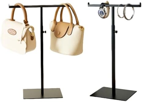 Purse Display Stand, Black 2PCS Jewelry Tower Stainless Steel by CHANJEYION