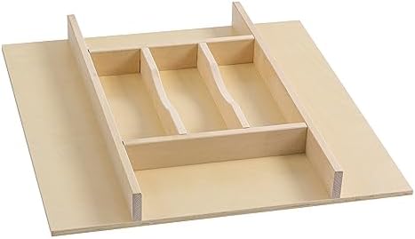WelFurGeer Premium Wooden Silverware Organizer for Kitchen Drawers, Utensil Tray for Kitchen Drawer, Cutlery Drawer Organizer for Forks, Spoons, Knives - Sturdy Birchwood, Natural Finish by WelFurGeer