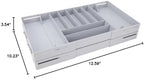 TOPINCN 2 Tier Collapsible Multi Level Drawer Organizer Tray, Folding Smart Drawer Storage, Expandable for Makeup, Jewelry, Silverware, Utensils, Kitchen Office Supplies (Gray) - Image 2