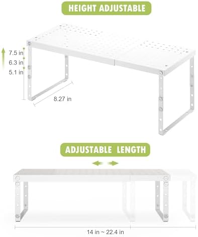 RUILALIFE Expandable Cabinet Organizer Shelf With Adjustable Height, Stackable Kitchen Countertop Organizer Rack, Adjustable Shelf Riser For Kitchen Counter, Pantry, Cupboard, Desk, Tabletop - Image 3