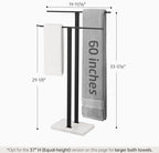 KES Matte Black Standing Towel Rack for Bathroom, Heavy Marble Base, 2-Tier - Image 6
