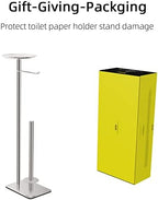 FEILERN Toilet Paper Holder Stand for Bathroom Floor Standing Toilet Roll Dispenser Storages 4 Reserve Rolls, with Top Storage Shelf for Cell Phones, Wipe, Wallet and More(Brush Nickel) - Image 6