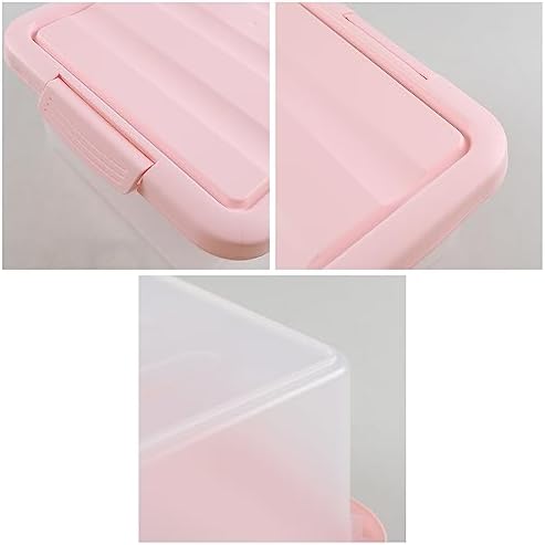 14 Quart Plastic Latching Storage Box, Plastic Underbed Storage Bin with Pink Lids, 2 Packs - Image 3