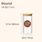 ComSaf Glass Storage Containers with Lids 1.5 Qt, Set of 3 Food Storage Jar - Image 2