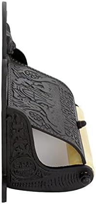 Renovators Supply Manufacturing Black Wall Mount Toilet Tissue Paper Holder 6.9" Wide Antique Ornate Victorian Style Solid Aluminum Rust Resistant Toilet Tissue Roll Holder Storage with Lid - Image 5