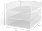 Safco Onyx Desk Organizer, 3 Trays, Office and Classroom Mailbox, Paper and Mail Sorter, Steel Mesh, White - Image 3