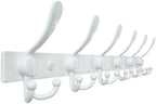 Dseap Coat Rack Wall Mount 24 Inch, Heavy Duty 12-Gauge Base vs Flimsy 1mm, Double-Thick Solid Anti-Snap Hooks, Stainless Steel 6-Hook Hanger Organizer for Clothes Hat Closet Entryway, White by Dseap