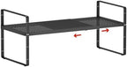 Expandable Cabinet Shelf Organizers, 16.5"~27''L, Black by jkxoo