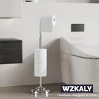 Polish Chrome Toilet Paper Holder Stand with Storage, 4 Extra Rolls - Image 2