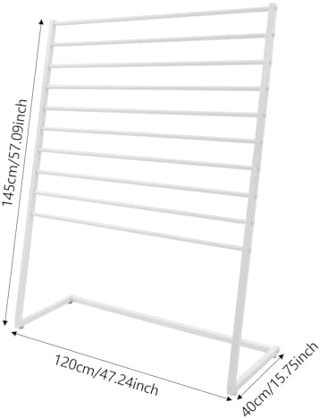 Xuthusman Multi-Size Scarf Display Stand, Metal Scarf Holder Organizer, Freestanding Scarf Rack for Commercial Clothing Retail Store Towel Rack Ties Belt Pants Hanging Rack (White, 120CM) - Image 4