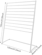 Xuthusman Multi-Size Scarf Display Stand, Metal Scarf Holder Organizer, Freestanding Scarf Rack for Commercial Clothing Retail Store Towel Rack Ties Belt Pants Hanging Rack (White, 120CM) - Image 4