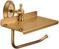 Antique Bronze Toilet Roll Paper Holder with Phone Storage Shelf for Bathroom Wall Mounted by PINMING