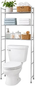 Honey-Can-Do Over-the-Toilet Bathroom Storage Shelf, Steel, Chrome, 4-Tier by Honey-Can-Do