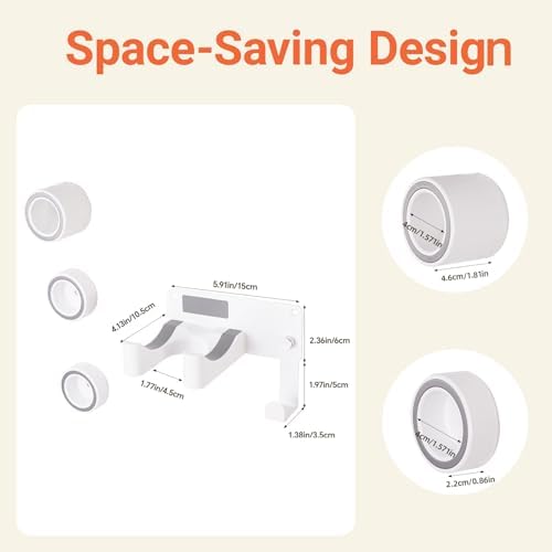 Hair Dryer Holder, Hair Dryer Holder Wall Mounted Self Adhesive Hairdryer Holder forDyson Aluminum Blow Dryer Holder Wall Mounted Black Hairdryer Hanger for Bathroom White CHOCHOYAH - Image 6