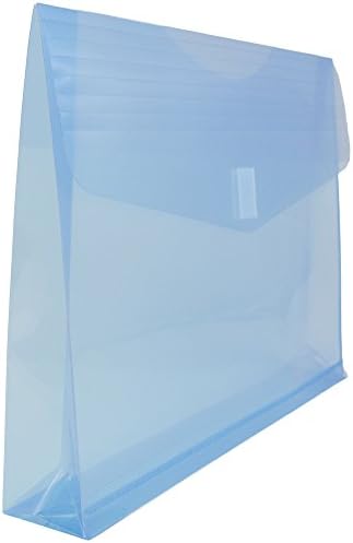 JAM Paper Plastic Envelopes with Hook & Loop Closure - 2" Expansion - Letter Booklet - 9 3/4" x 13" - Blue - 12/Pack - Image 3