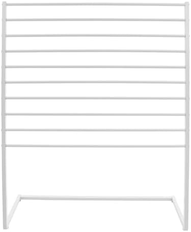 Scarf Display Stand, 10 Tier Metal Scarf Holder Organizer, Scarf Hanger Scarf Holder Scarf Organizer Belt Organizer Pants Rack Scarf Rack for Commercial Clothing Retail Store (White, 120cm) by Venionwa