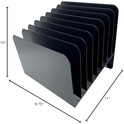 Huron Steel Wire Adjustable Vertical 8-Slot Desk File Binder Organizer Storage - Image 4