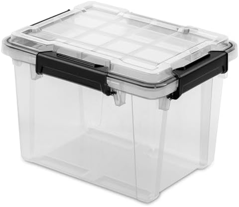 Sterilite 24 Pack 19 Qt Gasket Box, Clear Stackable Plastic Storage Container with Lids, Black - Waterproof and Dustproof Tote for Home Organization - Image 4