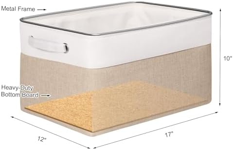 Fabric Storage Bins for Shelves, Rectangle Storage Basket, 3 Pack - Image 2