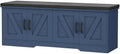 HOMSHO Farmhouse Shoe Storage Bench with 4 Barn Doors & Padded Seat Cushion by HOMSHO