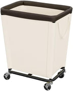 StorageWorks Laundry Hamper with Wheels, 210L Rolling Beige Basket by StorageWorks