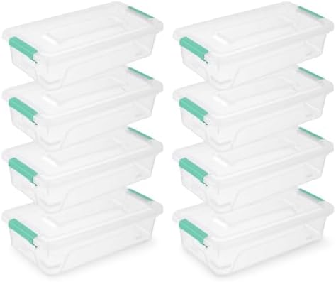 novelinks 4 Quart Clear Plastic Storage Containers with Lids (8 Pack) by novelinks