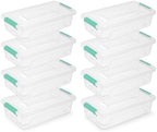 novelinks 4 Quart Clear Plastic Storage Containers with Lids (8 Pack) by novelinks