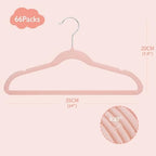 ManGotree 14 Inch Kids Velvet Hangers Felt Children's Hangers 66 Pack Pink - Image 3