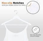 Wooden Hangers 30 Pack, Wood Hangers with Extra Smooth Finish - Image 2