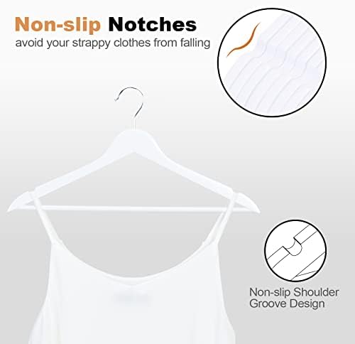 Wooden Hangers 30 Pack, Wood Hangers with Extra Smooth Finish - Image 2